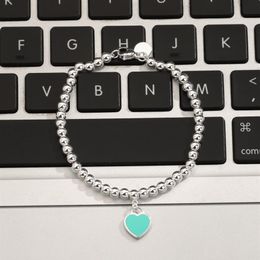 Designer Heart shaped bracelet high end stainless steel Beaded bracelets men and women Jewellery Christmas Valentine Gift Party wedd275a