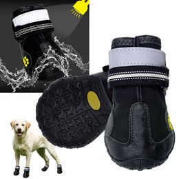 Pet Protective Shoes Reflective Dog Socks Winter Boots Footwear Rain Wear NonSlip Anti Skid for Medium Large Dogs Pitbull 230919