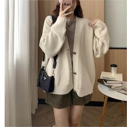 Women's Hoodies Loose V-neck Sweater Jacket For Women In Autumn And Winter 2023 Dopamine Style Soft Glutinous Lazy Knit Cardigan Trend