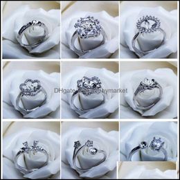 Jewelry Settings Fashion Pearl Rings Setting Zircon Solid Sier Ring For Women Mounting Blank Diy Styles Mix Gift Drop Deliver Dhgarden Otpha