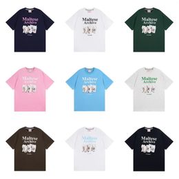 Men's T Shirts Korean Fashion Brand WAIKEI YKSTUDIOS Zuer Yilin Puppy Print Short Sleeve Men/women T-shirt Ins