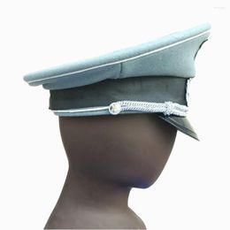 Berets ( TWO PATCH ) REPRO GERMAN WH M36 OFFICER WOOL CRUSHER HAT VISOR CAP