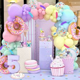 Andere Event-Party-Zubehör, Süßigkeiten-Donut-Macaron-Ballon-Girlanden-Bogen-Set, Hochzeit, Geburtstag, Dekoration, Kinder, Eiscreme, Latex-Baloon, Babyparty, Mädchen 230919