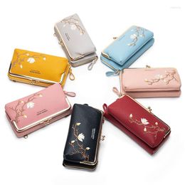 Wallets DHL30pcs Women PU Floral Embroidery Cross Multifunctional Phone Crossbody Bag