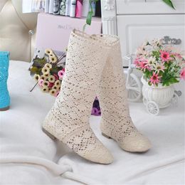 Boots 2023 hollow boots shoes breathable knit line mesh fashion high help summer women's to 11 Colours 230920