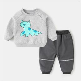 Clothing Sets Summer Baby Boy Infant Children Kids Toddler Boys Girls Long Sleeve Cute Cartoon Animals Sweatshirt Pullover Tops Kid Dark