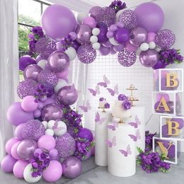 Other Event Party Supplies Butterfly Pink Purple Balloon Garland Arch Kit Birthday Decor Girl Baby Shower Latex Ballon Chain Wedding 230919