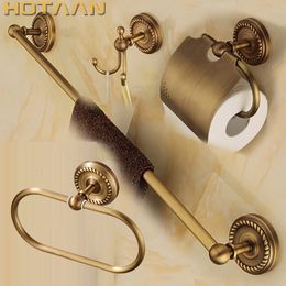 Bath Accessory Set . solid brass Bathroom Accessories Set Robe hook Paper Holder Towel Bar Soap basket bathroom sets YT-12200-A 230920