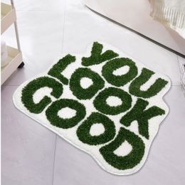 Bath Mats Mat Green Bathroom Rugs Funny Cute Decor Preppy Small Cool Rug Non Slip Microfiber Washable Absorbent Shower 230919