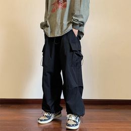 Men s Pants Cargo Men Streetwear Hip Hop Elastic Waist Harem Ankle Length Trousers Black Harajuku Casual Pocket Unisex 230920