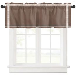 Curtain Solid Colour Brown Short Curtains Kitchen Cafe Wine Cabinet Door Window Small Wardrobe Home Decor Drapes
