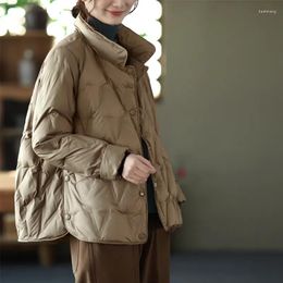 Women's Trench Coats Winter Jackets Cotton Jacket Warm Quilted Coat Parkas Korean Fashion Loose Clothing Khaki Black Outerwear Female