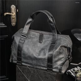 Duffel Bags Travel Bag Waterproof Leather Men's Large Capacity Handbag Multifunctional Shoulder Male Solid Luggage