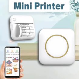 Portable Mini Label Printer BT-Compatible Photo Printer Inkless Pocket Printer For IPhone Thermal Sticker Maker Machine Label Printer