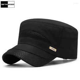 Berets NORTHWOOD Summer Men's Hats Fast Drying Sunscreen Flat Top Cap Women's Outdoor Snapback Hat Casual Mesh Breathable Sun