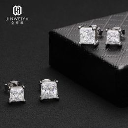 Wholesale Fashion Stud Earrings Luxury 925 Silver Men Vvs Diamond Moissanite Earrings