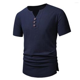 Men's Casual Shirts Summer Lapel Polo Shirt Short Sleeve V-neck Tops Men Business Youth Korean Fashion Clothing
