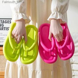 Slippers Women's Wedge Flip Flops 2023 Summer Thick Bottom Non Slip Beac Jelly Shoes Fashion Clip Toe Chunky Platform Sandals Q230920