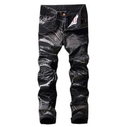 Retro Skinny Jeans Men Fashion Denim Pants Straight Motorcycle Trousers Hip Hop Casual Slim Pants Male Vaqueros Hombre No Belt283b