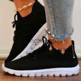 Dress Shoes 2023 New Fashion Women Sneakers Breath Mesh Sock Shoes Lace Up Flat Heel Lightweight Sole Large Size 43 Leisure Shoes Running x0920