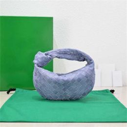 Venetassbottegas Jodie Bag Woven Top Women's Knot Round Underarm Hobo Arc Mini Handbag Denim Sheepskin Leather