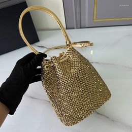 Evening Bags Ladies Crystal Shiny Handbag Shoulder Strap Intelligence Luxury Dinner Bag Women's Gorgeous Bucket