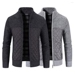 Men's Jackets Men's Cardigan Sweater 2023 Classic Stand Collar Pockets Coat Comfy Thickened