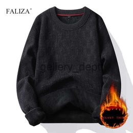 Men's Sweaters 2023 Autumn Winter Thick Warm Mens Sweaters Pullovers Fashion Solid Color Knitted Sweater Jumper Trendy Casual Bottoming Shirt J230920