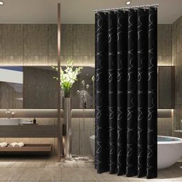 Shower Curtains Modern Shower Curtains Geometric Flowers Cartoon Bath Curtain Cortina Waterproof Polyester For Bathroom with 12pcs Plastic Hooks 230919