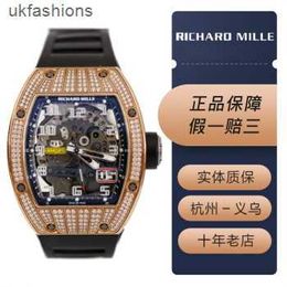 Richarmilles Swiss Mechanical Wrist Watches Mens RM Watches Mens Series RM029 Mens 18k Rose Gold Diamonded Watch Hollow Dial Automatic Mechanical Swiss Luxury HB24