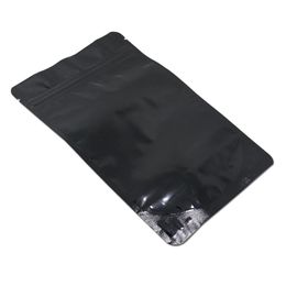 15x23cm Ziplock Aluminium Foil Bag Heat Seal Black Pure Mylar Foil Package Bag Zipper Pouch For Tea Flower Food Storage 20pcs Lot219a