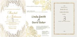 Greeting Cards Customised invitation card printing wedding templates Personalised design 50pcs 230919