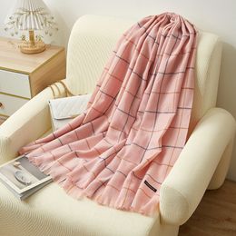 Plaid Elegant Design Women Cashmere Scarf Luxury Fashion Scarves Thicken Winter Warm Ladies Cape Shawls Poncho Blanket