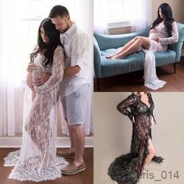 Maternity Dresses Pregnant women's sexy and interesting floor sweeping lace perspective long pregnant women's skirt