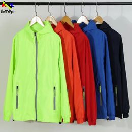 Men Blends Customised designed hooded windbreaker sports outdoor riding thin jacket men and women casual 230920