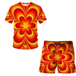 New Fashion Women/Mens Vortex Funny 3d Print T-Shirt / Jogger Shorts Casusal Tracksuit Sets S-7XL 004