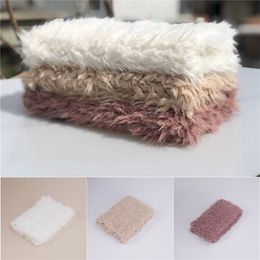 Keepsakes 55*80cm bron Baby Pography Blanket Faux Fur Pads Plush Infant Soft Blankets Po Props Basket Filler 230920