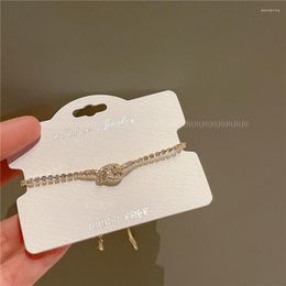 Jewelry Pouches Cross-knotted Bracelet With Advanced Feeling Micro-inlaid Zircon Sparkling Small And Fresh