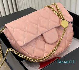 Shoulder Bags Classics Flap Luxury Handbags Totes Chain Clutch Women Checked Thread Purse Double Letters Solid Hasp Waist Square Stripes