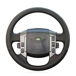 For Land Rover Discovery 3 Car Hand-stitch Steering Wheel Cover Black Artificial Leather294r