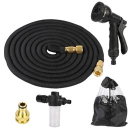 Tool Parts 25FT/50FT Gardens Supplies Irrigation Accessories Extensible Water Pipe Flexible Garden Watering Hose For Car Wash Stretch 230920