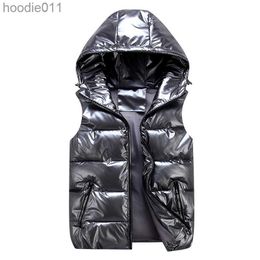 Women's Down Parkas Women Hooded Vest Winter Cotton Padded Jacket 2021 Korean Fashion Waistcoat Bright Colour Coat Sleeveless Y2K Chalecos Para Mujer L230920