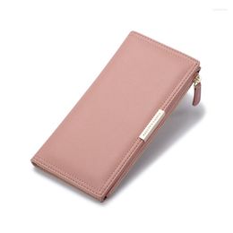 Wallets Two Fold Long Wallet For Women Korean 2023 Holder With Coin Pocket Clutch Purse Made Of Leather Slim