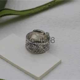 Band Rings New Fashion Man Ancient Pattern Silver-plated Interlocking Letters Hollow Carved Vine Pattern Belt Buckle Ring Supply NRJ x0920