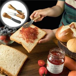 Knives Vertical Butter Knife Household Stainless Steel Cheese Kitchen Wooden Handle Baking Bread Toast Fork Spoon