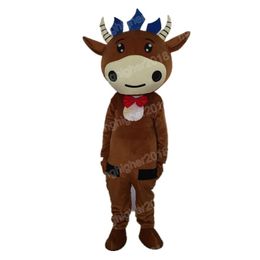 Halloween Brown Cow Mascot Costume Adult Size Cartoon Anime theme character Carnival Unisex Dress Christmas Fancy Performance Party Dress