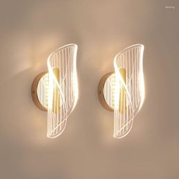 Wall Lamp Led Lights Luxury Gold Nordic Acrylic For Bedroom Bedside Hallway Living Room Balcony Vanity Decoration Lamps