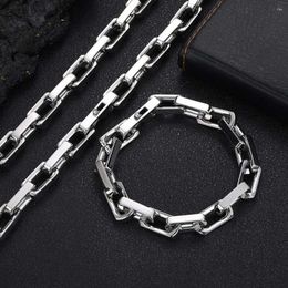 Link Bracelets Fashion Men's Stainless Steel Electroplated Jewelry Bracelet Custom Cool Square Cuban Chain Splicing Dazzling