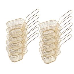 Cooking Utensils 10PCS French Fries Basket Portable Stainless Steel Chips Mini Frying Basket Strainer Fryer Kitchen Cooking Chef Basket Colander 230920