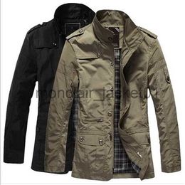 Men's Trench Coats Spring and Autumn Men's Jacket Thin Large Size Men's Jacket in the Long trench coat Windbreaker Business Casual Top J230920